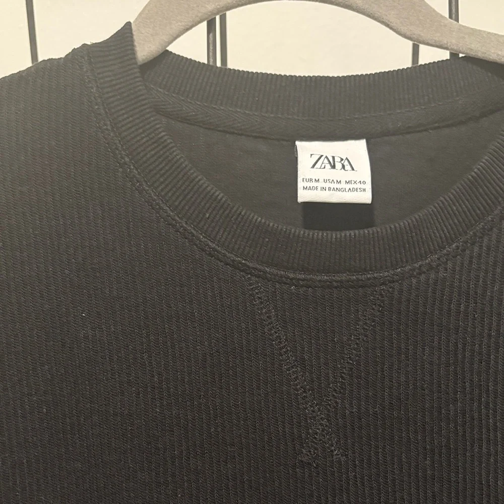 Black Crew Neck Long Sleeve Zara Shirt - Picture 1 of 4